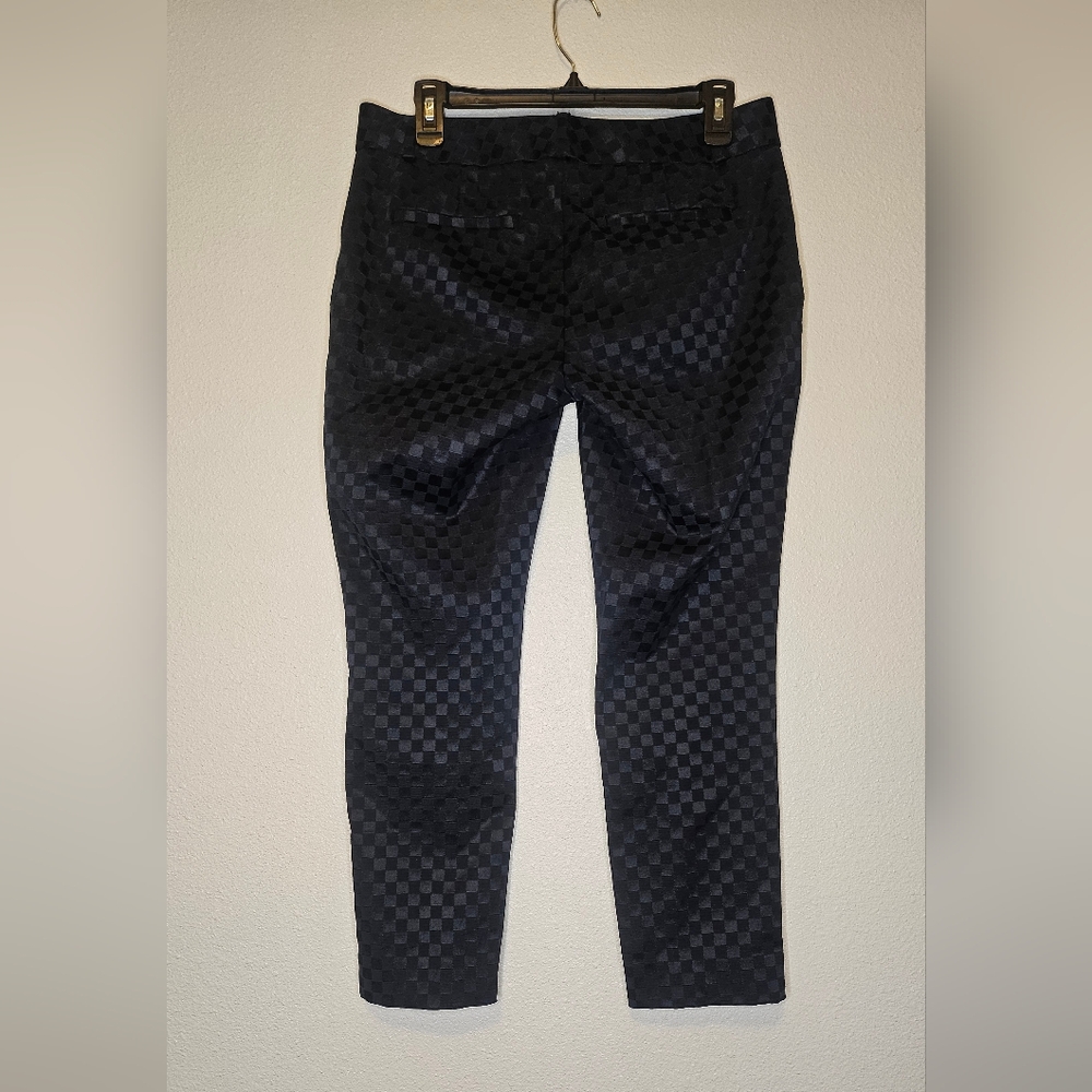 Banana Republic Black Monochrome Checkered Hampton Pant Slacks Sz 4 - Picture 4 of 9